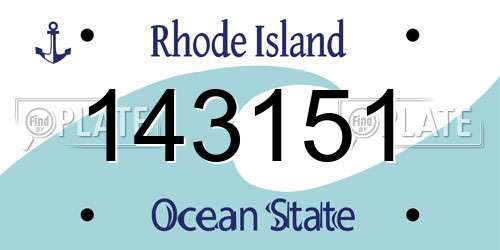 143151 Rhode Island License Plate