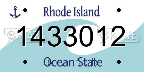 1433012 Rhode Island License Plate