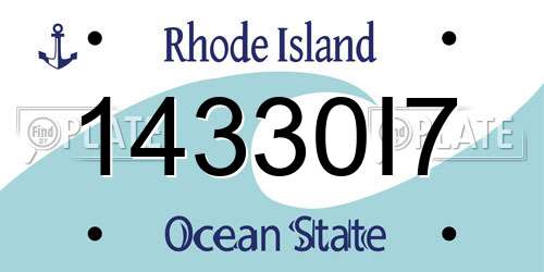 14330I7 Rhode Island License Plate
