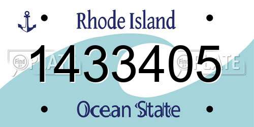 1433405 Rhode Island License Plate