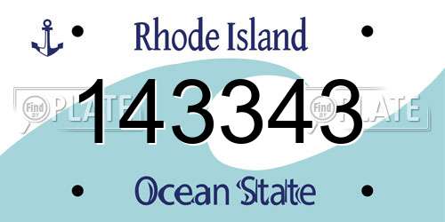 143343 Rhode Island License Plate