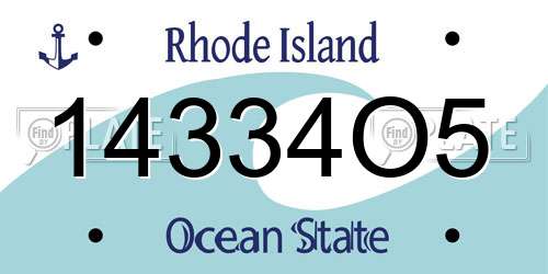 14334O5 Rhode Island License Plate
