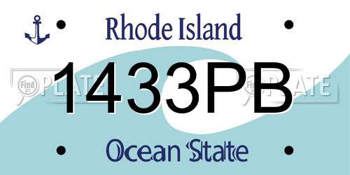 1433PB Rhode Island License Plate