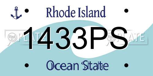 1433PS Rhode Island License Plate