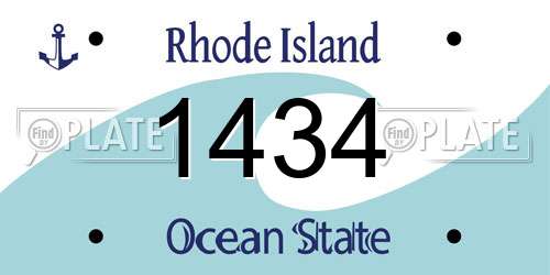 1434 Rhode Island License Plate