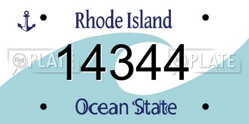 14344 Rhode Island License Plate