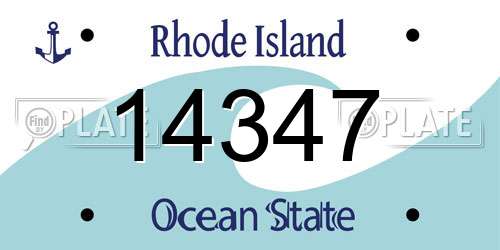 14347 Rhode Island License Plate