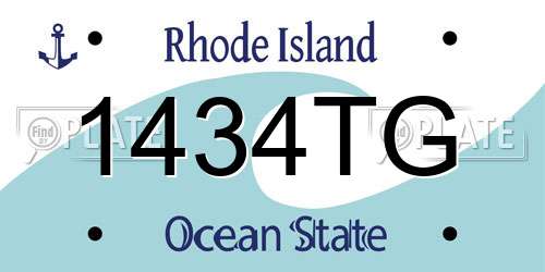 1434TG Rhode Island License Plate