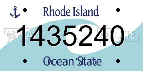 1435240 Rhode Island License Plate
