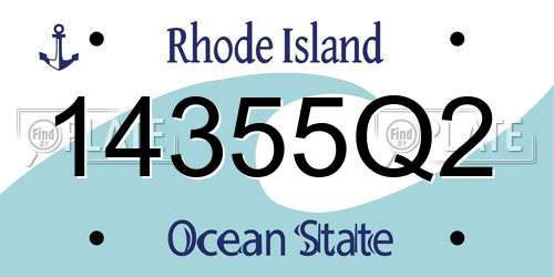 14355Q2 Rhode Island License Plate