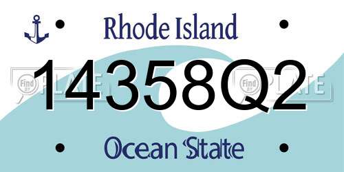 14358Q2 Rhode Island License Plate