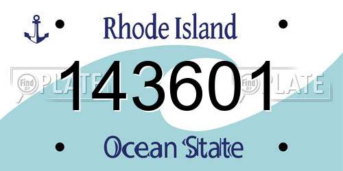 143601 Rhode Island License Plate