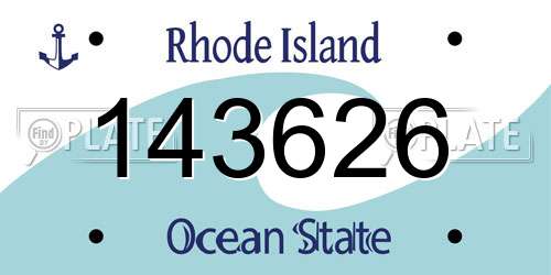 143626 Rhode Island License Plate
