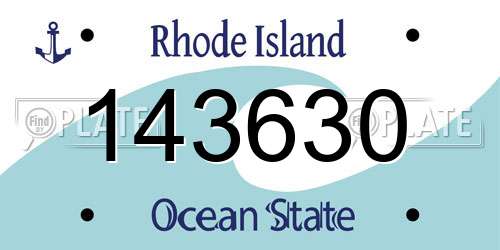 143630 Rhode Island License Plate