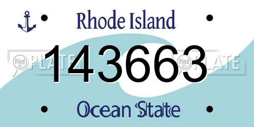 143663 Rhode Island License Plate