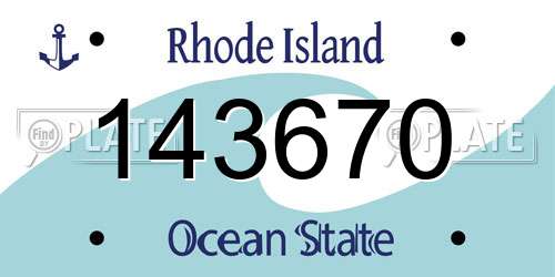 143670 Rhode Island License Plate