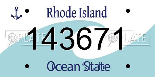 143671 Rhode Island License Plate