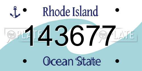 143677 Rhode Island License Plate