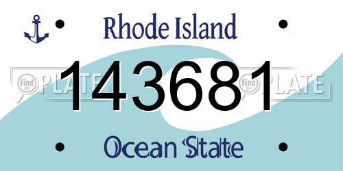 143681 Rhode Island License Plate