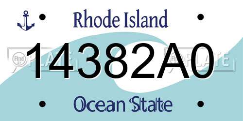 14382A0 Rhode Island License Plate