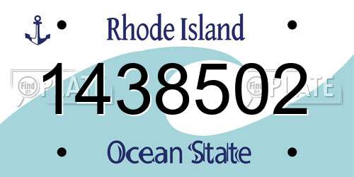 1438502 Rhode Island License Plate