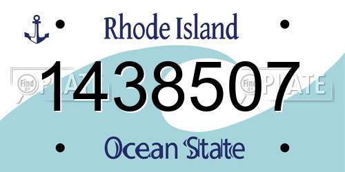 1438507 Rhode Island License Plate