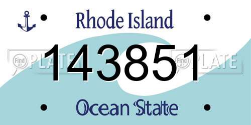 143851 Rhode Island License Plate