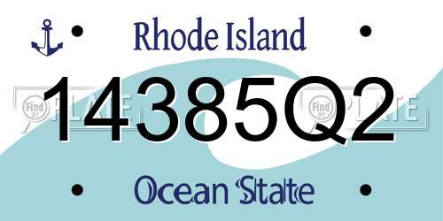 14385Q2 Rhode Island License Plate