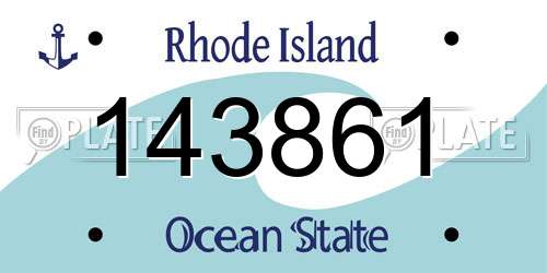 143861 Rhode Island License Plate
