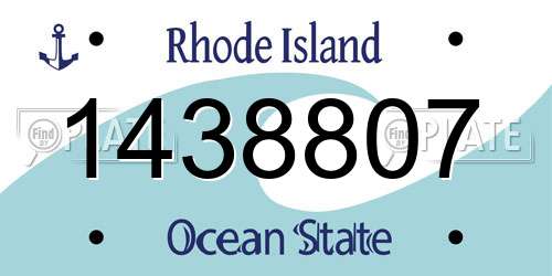 1438807 Rhode Island License Plate