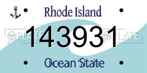143931 Rhode Island License Plate