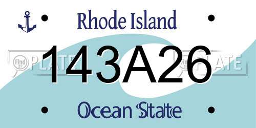 143A26 Rhode Island License Plate