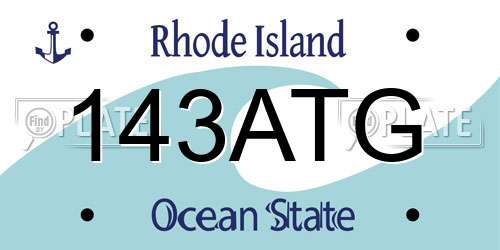 143ATG Rhode Island License Plate