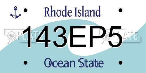 143EP5 Rhode Island License Plate