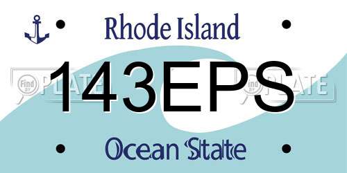 143EPS Rhode Island License Plate