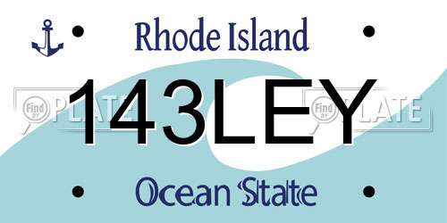 143LEY Rhode Island License Plate