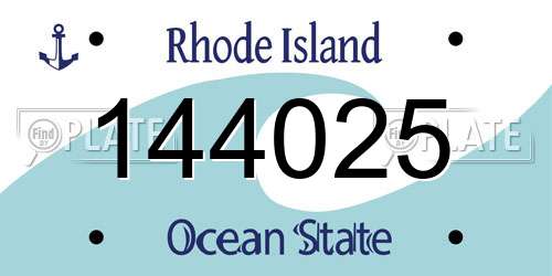 144025 Rhode Island License Plate