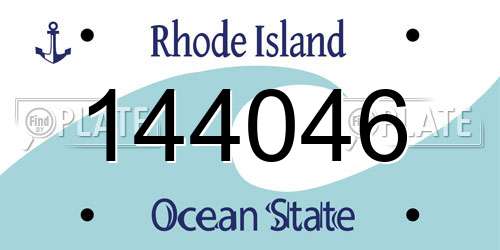 144046 Rhode Island License Plate