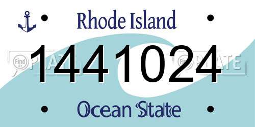 1441024 Rhode Island License Plate