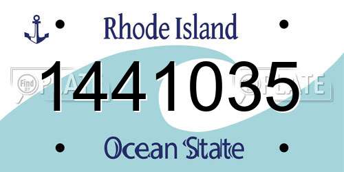 1441035 Rhode Island License Plate