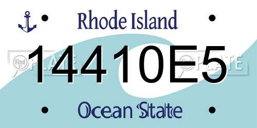 14410E5 Rhode Island License Plate