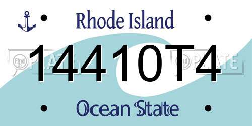 14410T4 Rhode Island License Plate