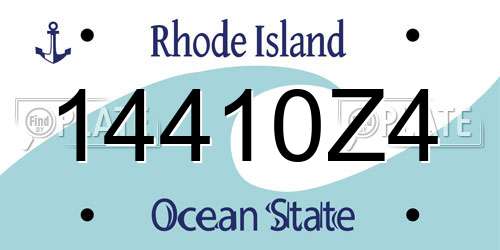 14410Z4 Rhode Island License Plate