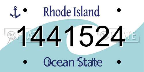 1441524 Rhode Island License Plate