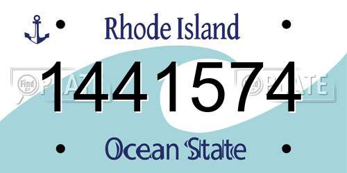 1441574 Rhode Island License Plate