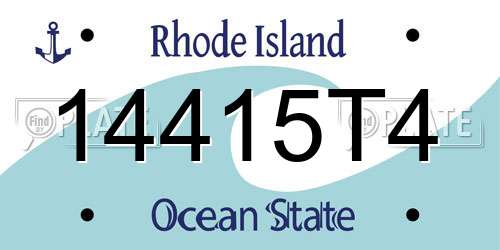 14415T4 Rhode Island License Plate
