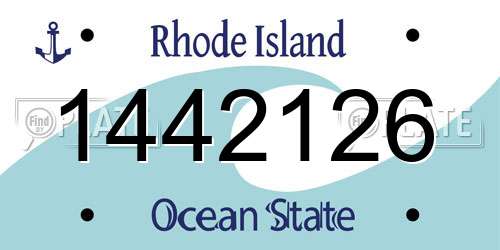 1442126 Rhode Island License Plate
