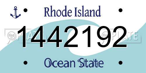 1442192 Rhode Island License Plate