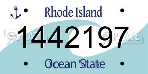 1442197 Rhode Island License Plate