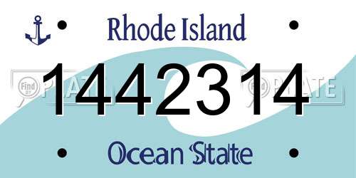 1442314 Rhode Island License Plate
